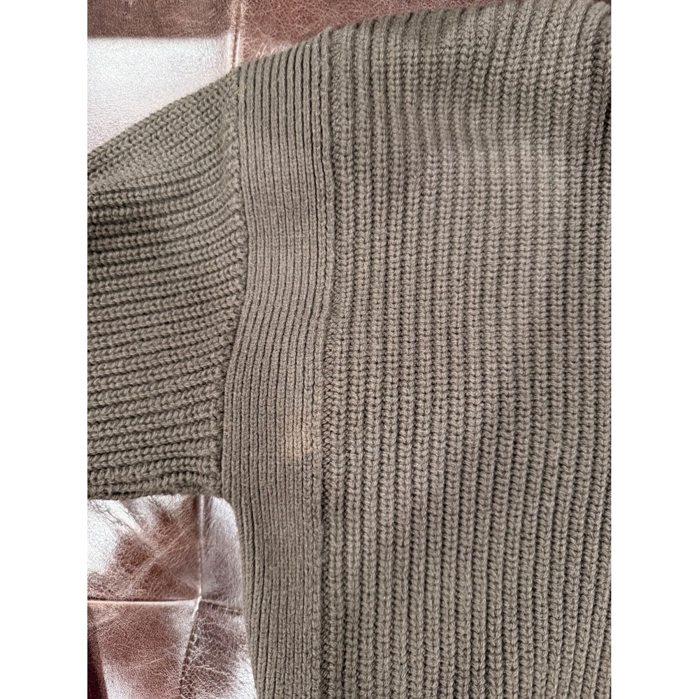Banana Republic Womens Ribbed Mock Neck Button Henley Sweater Brown Olive/L - Picture 7 of 7